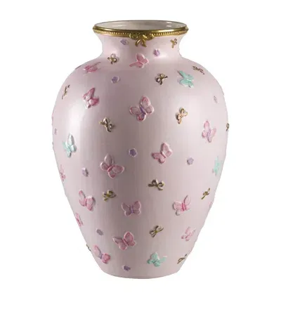 Villari Porcelain Medium Butterfly Vase In Red