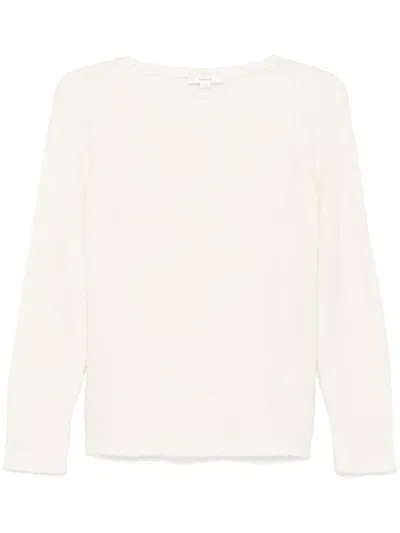 Vince Blouclé Boat-neck Sweater In White