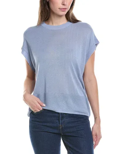 Vince Camuto Short Sleeve Crewneck Sweater In Blue