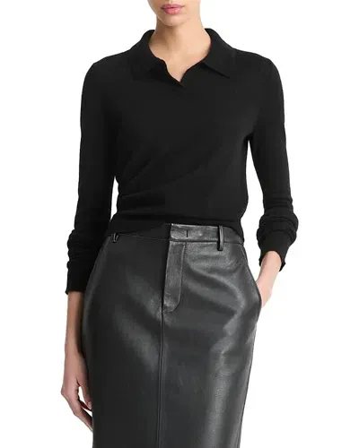 Vince Collared Sweater In Black