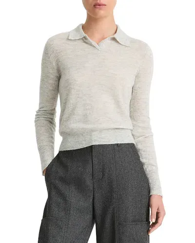 Vince Collared Sweater In Mist Grey