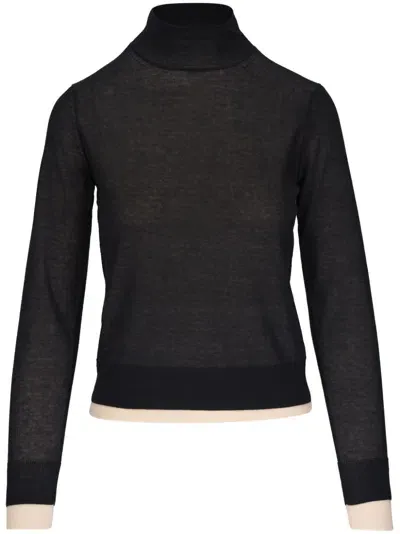 Vince Contrast-trim Jumper In Brown