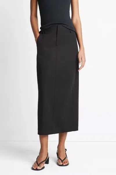 Vince Cotton Low-rise Straight Trouser Skirt In Black