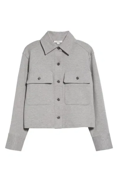 Vince Crop Jacket In H Mid Grey