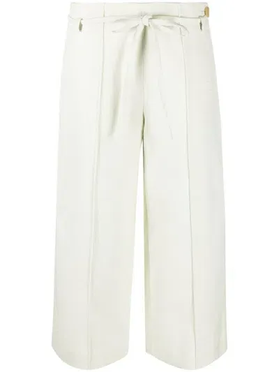 Vince Cropped Panama Trousers In Green