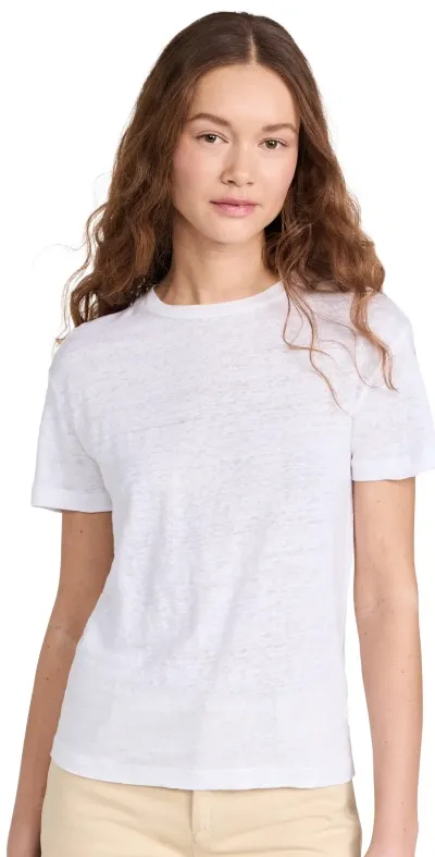 Vince Drop Shoulder Crew Neck Top Optic White