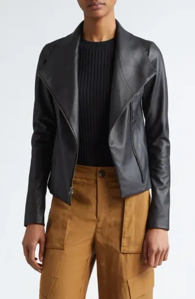 Vince Leather Jacket In Black