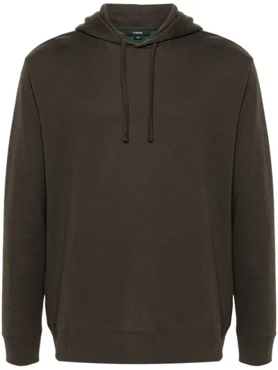 Vince Lightweight-jersey Hoodie In Brown