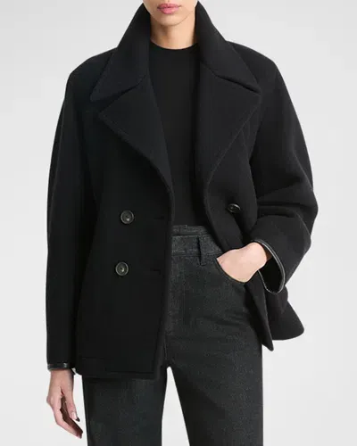 Vince Lofty Belted Double-breasted Jacket In Black