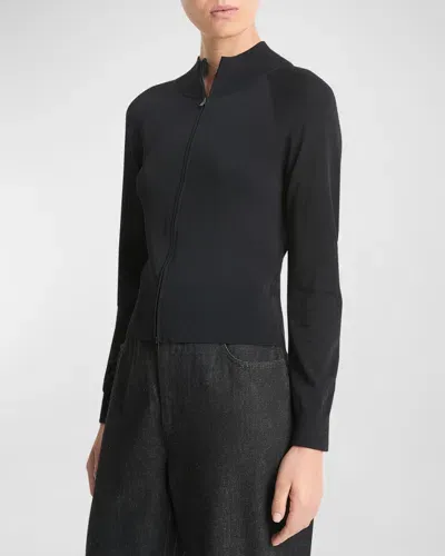 Vince Raglan-sleeve Zip-front Jacket In Black