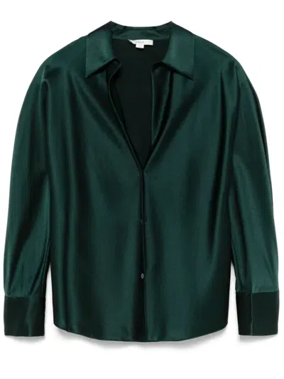 Vince Satin Shirt In Green