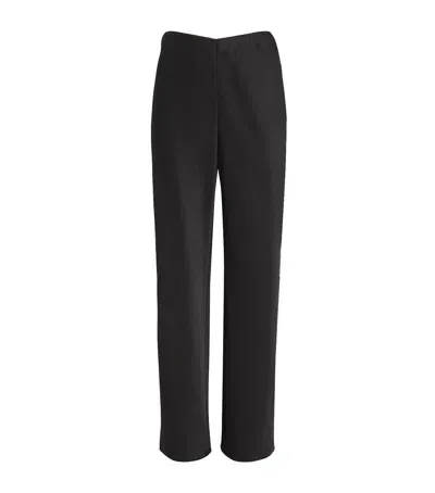 Vince Satin Straight Trousers In Black