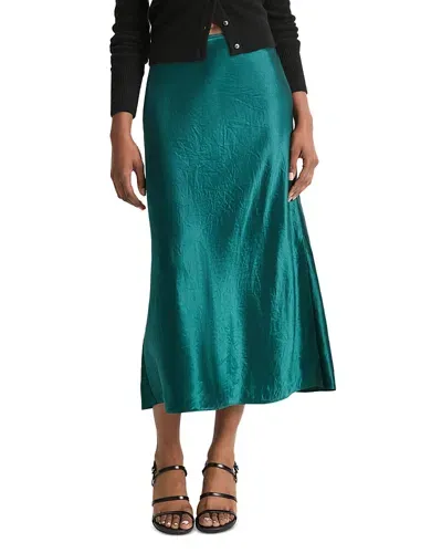 Vince Shaped Hem Slip Skirt In Jade Lake