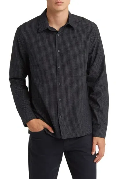 Vince Silverstone Windowpane Check Button-up Shirt In Coastal/bone