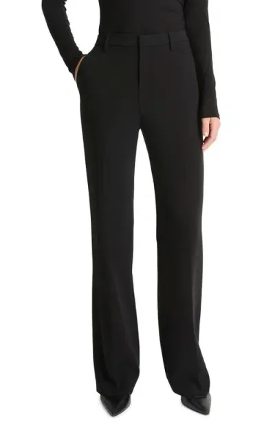 Vince Tailored Mid Rise Stretch Bootcut Pants In Black