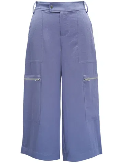 Vince Zip-detail Trousers In Purple