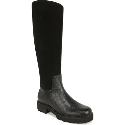 Vionic Fallbrook Water Resistant Knee High Boot In Black Suede Wc