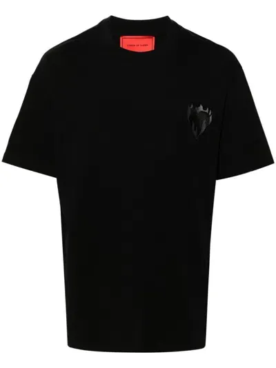 Vision Of Super Flaming Heart T-shirt In Black