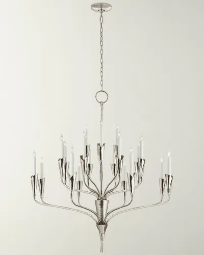 Visual Comfort Signature Aiden Large Chandelier By Chapman & Myers In Silver