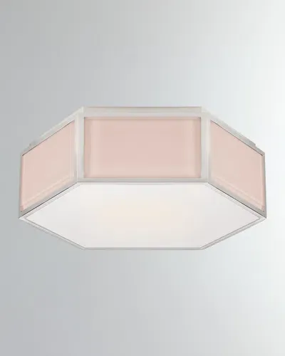 Visual Comfort Signature Bradford Small Hexagonal Flush Mount In Pink