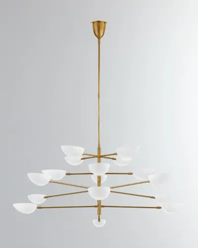 Visual Comfort Signature Graphic Grande Four Tier Chandelier By Aerin In White And Gold