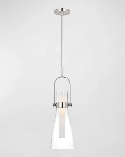 Visual Comfort Signature Larkin 9" Conical Pendant By Ian K Fowler In Polished Nickel