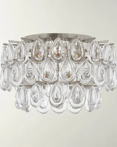 Visual Comfort Signature Liscia Small Flush Mount By Aerin In Silver