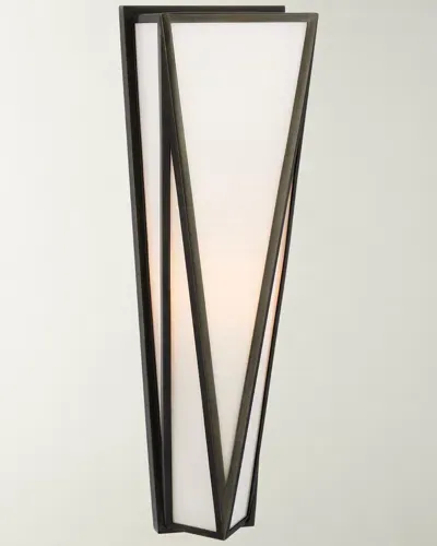 Visual Comfort Signature Lorino Medium Sconce In Bronze With White Glass By Julie Neill