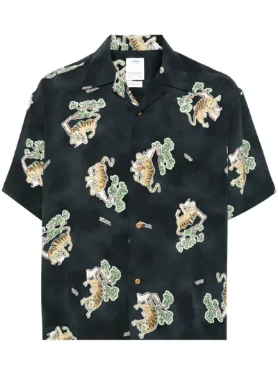 Visvim Black Copa Tiger-print Silk Shirt