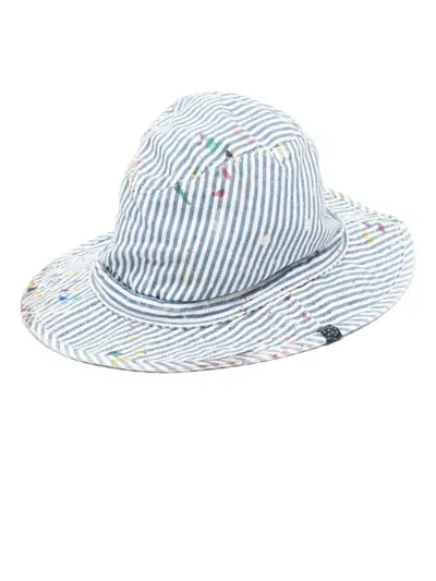 Visvim Striped Bucket Hat In Blue