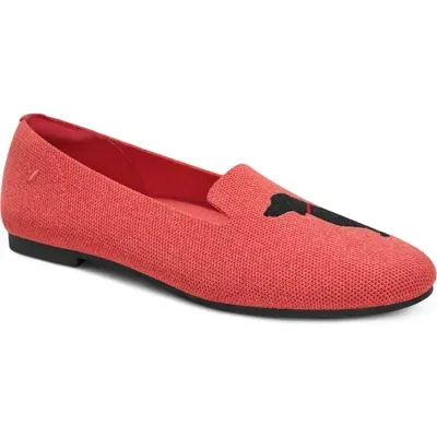 Vivaia Audrey Knit Flat In Coral Dog