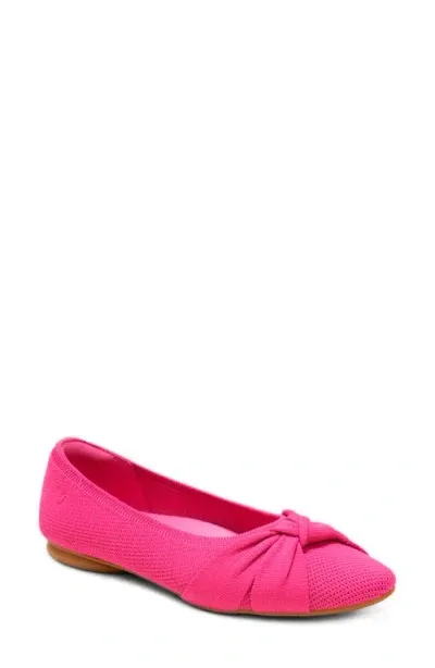 Vivaia Knotted Water Resistant Almond Toe Flat In Pitaya