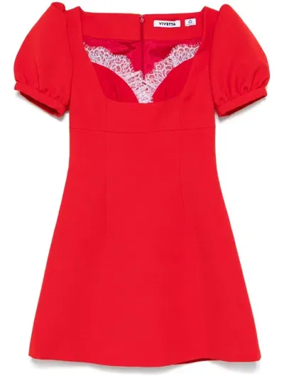 Vivetta Lace-trim Mini Dress In Red