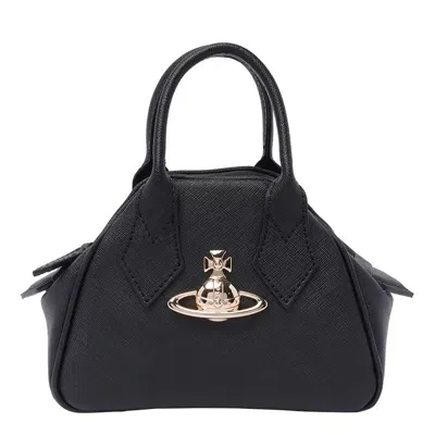 Vivienne Westwood Yasmine Mini Leather Shoulder Bag In Black