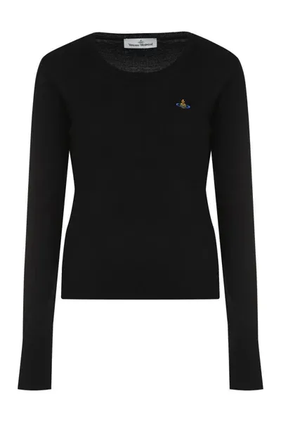 Vivienne Westwood Bea Crew-neck Wool Sweater In Black