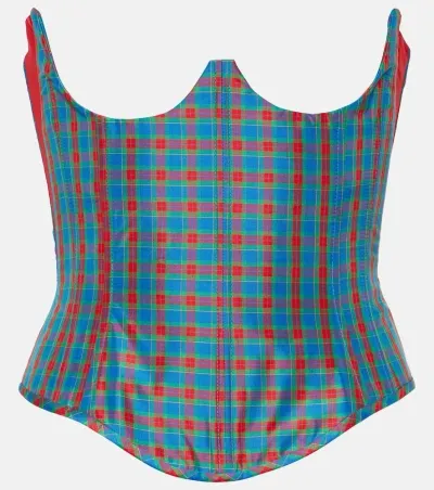 Vivienne Westwood Bella Checked Taffeta Corset In Multi