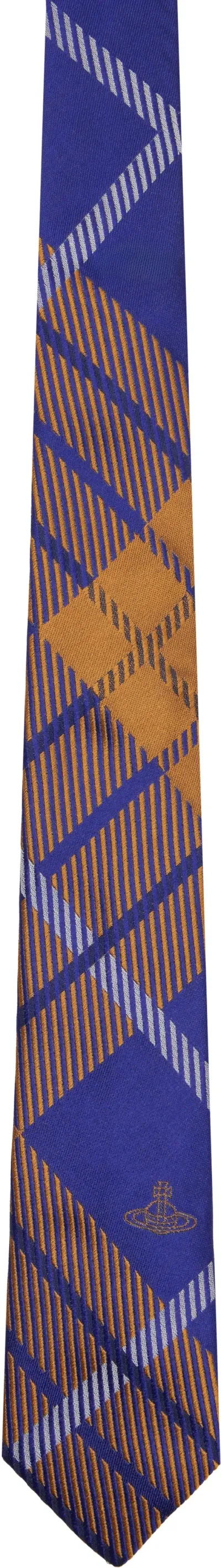 Vivienne Westwood Blue & Orange Harris Tweed Tie