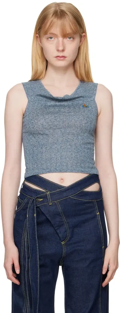 Vivienne Westwood Blue Valentina Tank Top In K401 Blue Tweed