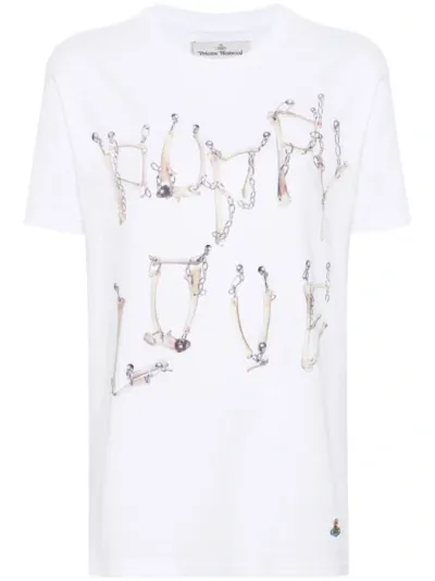 Vivienne Westwood Bones N Chain Classic T-shirt In White