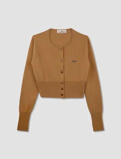 Vivienne Westwood Tan Bea Cardigan In Camel