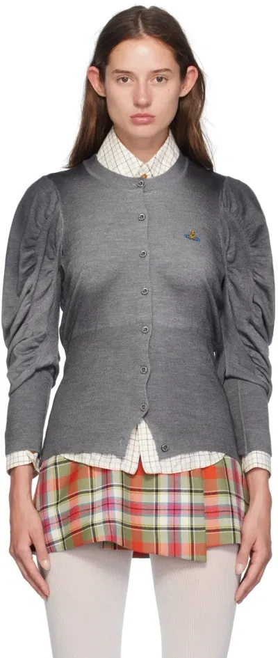 Vivienne Westwood Gray Eli Cardigan In P401 Grey/black