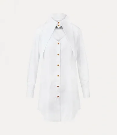 Vivienne Westwood Heart Shirt Dress Cotton White 46 Women