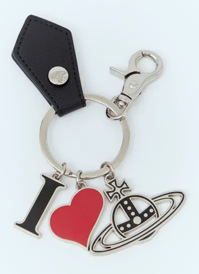 Vivienne Westwood I Love Orb Keyring In Silver