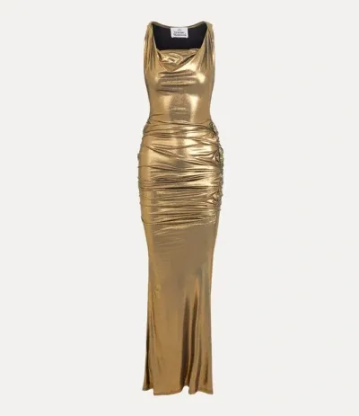 Vivienne Westwood Liz Jersey Dress Disco Jersey Gold Xs Women