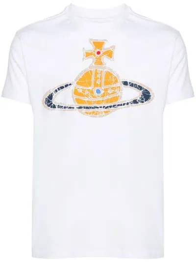 Vivienne Westwood Orb-logo-print Cotton T-shirt In White