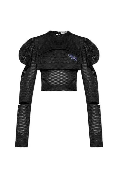 Vivienne Westwood Logo Embroidered Perforated Top In Black