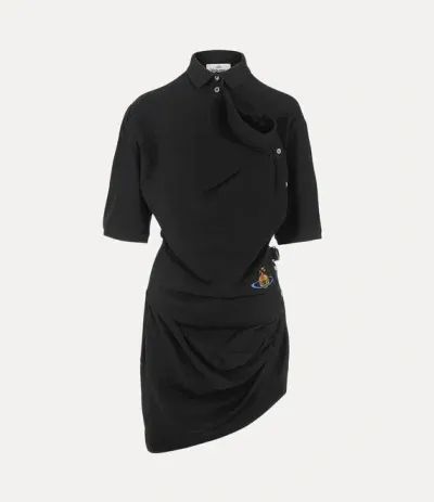 Vivienne Westwood Ming Polo Dress Organic Cotton Black L Women