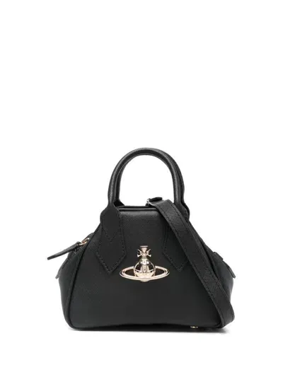 Vivienne Westwood Orb-plaque Leather Tote Bag In Black