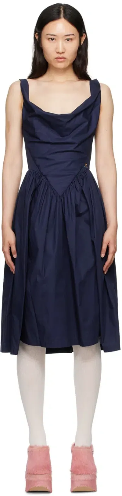 Vivienne Westwood Navy Sunday Midi Dress In K410 Navy