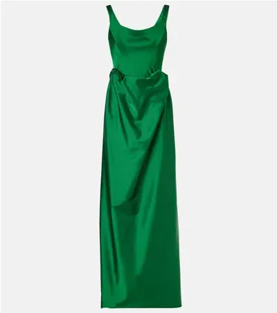 Vivienne Westwood Nova Camille Satin Corset Gown In Green